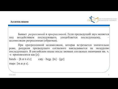 Видео: Взаимодействие звуков в речевом потоке