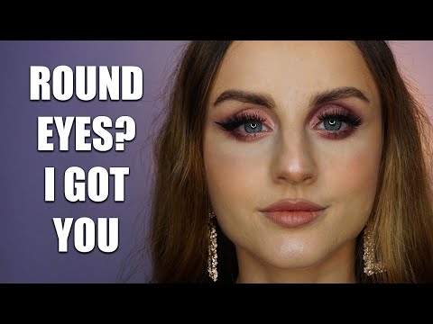 Видео: МАКИЯЖ ДЛЯ КРУГЛЫХ ГЛАЗ | Как тени для век могут изменить форму глаз