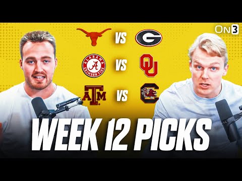 Видео: Выбор студенческого футбола на 12-ю неделю | Джорджия против Техаса, Алабама против Оклахомы, Тех...