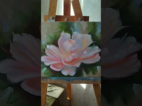Видео: Сияющий пион, картина маслом #painting  #пион #живопись #картина #художник