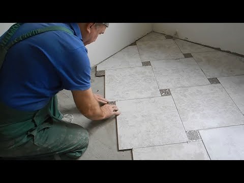 Видео: Скоростная укладка плитки по диагонали
