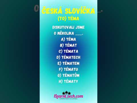 Видео: Umíte skloňovat slovo TÉMA? TEST 36 #cestinaprocizince #learnczech #чешскийязык