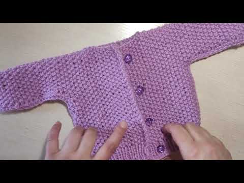 Видео: Кофточка из шерсти, для недоношенных деток, спицами