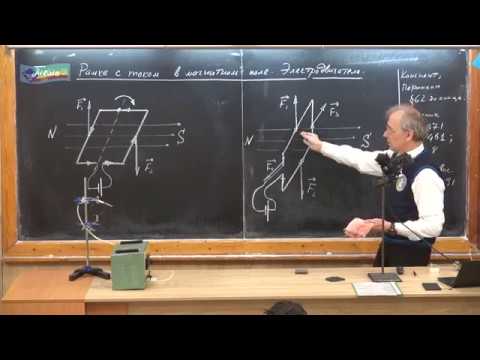 Видео: Урок 178 (осн). Рамка с током в магнитном поле. Электродвигатель