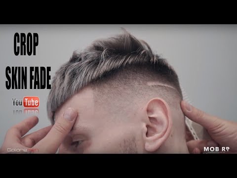 Видео: CROP. Skin Fade. Fade с пропуском насадки. Men's  haircut. Crop haircut.Hairstyles Tutorial