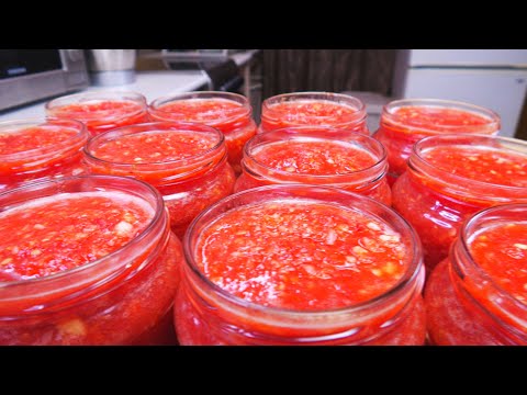 Видео: Сибирский ГОРЛОДЕР (Огонёк) с чесноком на зиму. Siberian tomato paste.