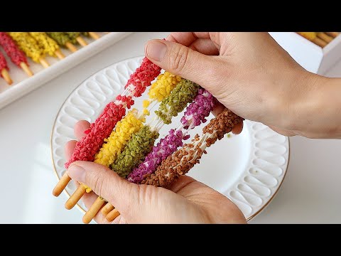 Видео: (Очень просто) Как приготовить зефирное пеперо (печенье на палочке) без шоколада!