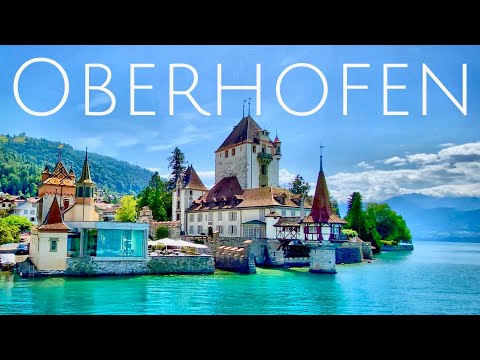 Видео: Швейцария Оберхофен | Средневековый Замок и Парк | Швейцарские Альпы и Озеро Тун
