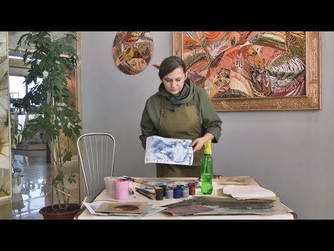 Видео: "Игры узоров" -  создаём картину в технике монотипия (Бийское телевидение)