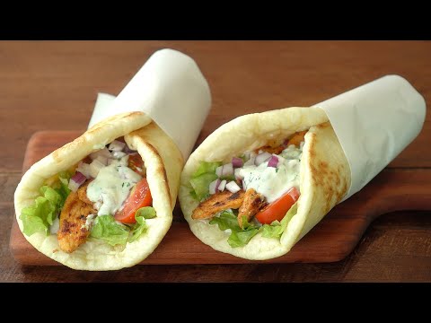 Видео: Ролл с курицей для лепешек :: Лучший йогуртовый соус :: Легкая курица на гриле