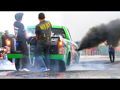 Видео: Самые быстрые 4-цилиндровые турбодизели в Таиланде! 7 секунд на четверти мили!