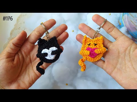 Видео: Влюбленный кот вязаный брелок 🐈❤️ (с субтитрами)