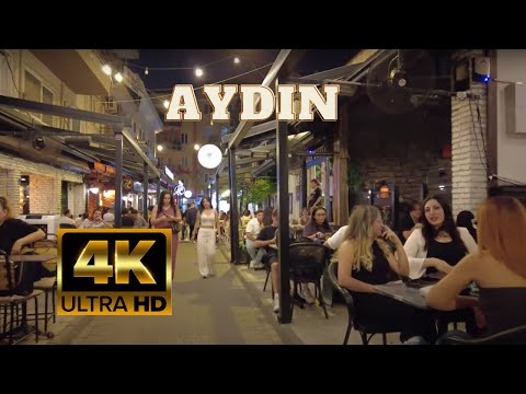 Видео: Ночная прогулка по центру Айдына | Огни города и живая атмосфера | 4K 60 FPS