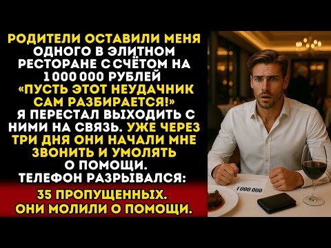 Видео: Родители бросили меня платить счёт в ресторане на 1 000 000 рублей — «Пусть неудачник выкручивается»