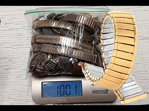 Видео: Ремешки для часов. Извлечение золота из смеси золотосодержащих материалов. Золото из ремешков для...