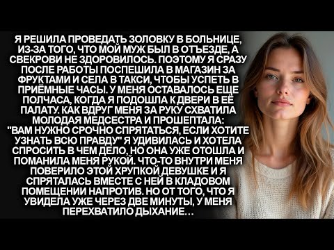 Видео: Я спешила к золовке в больницу. Но когда я подошла к её палате, медсестра велела мне спрятаться…