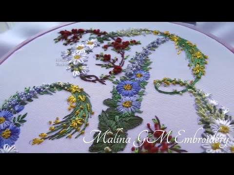 Видео: Embroidery: Floral letter "В"  @Elisabetta Sforza || Вышивка буквы В