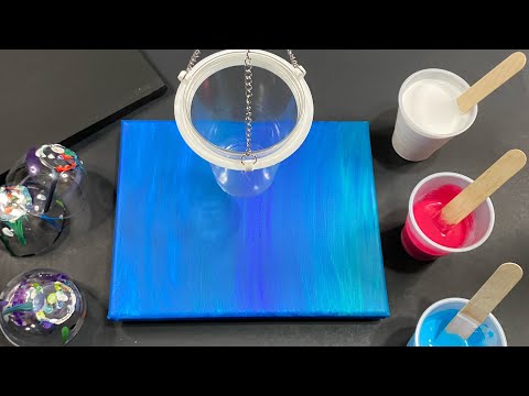 Видео: Первая заливка акрилом с помощью маятникового механизма — жидкая художественная живопись