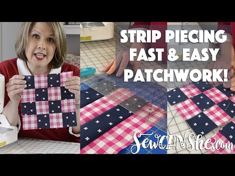 Видео: Сшивание лоскутных блоков с помощью полосок