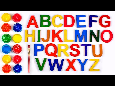 Видео: Раскрашиваем английские буквы красками. Учим английские слова.
