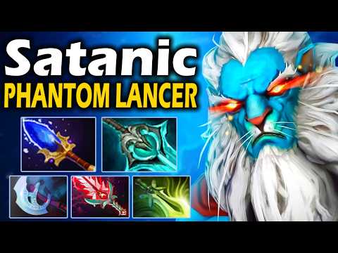 Видео: Сатаник на Лансере, так просто не сдается! - Satanic Phantom Lancer 7.37 ДОТА 2