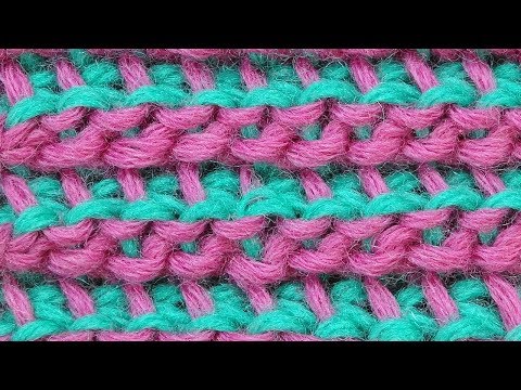 Видео: СЕКРЕТНЫЙ СПОСОБ Двухсторонний  узор вязания тунисским крючком   80