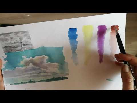 Видео: Море акварелью