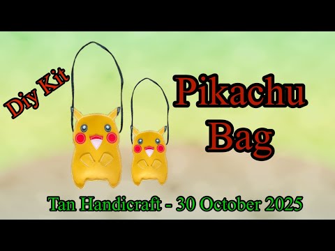 Видео: Учебное пособие ke 1714 - Набор для самостоятельного шитья сумки Пикачу (кожаное ремесло)