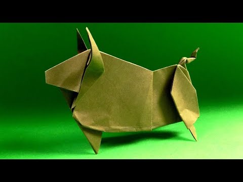 Видео: как сделать оригами быка.