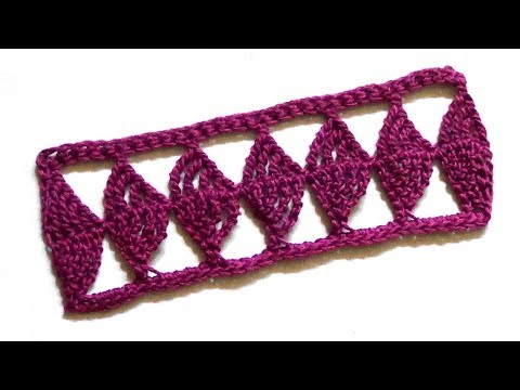 Видео: Тесьма Листики из разновысоких столбиков