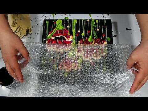 Видео: Создаём потрясающие цветочные дизайны с помощью жидкого акрила и пузырчатой ​​плёнки вместе с Мар...