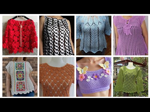Видео: Более 100 привлекательных и стильных дизайнов вязаных крючком топов, блузок, курток, сари и платьев