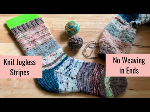 Видео: Как вязать полоски без изломов | Нет концов для вплетения | Вязание по кругу | Учебное пособие
