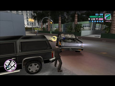 Видео: Эпическая 6-звёздочная полицейская перестрелка + побег в GTA Vice City