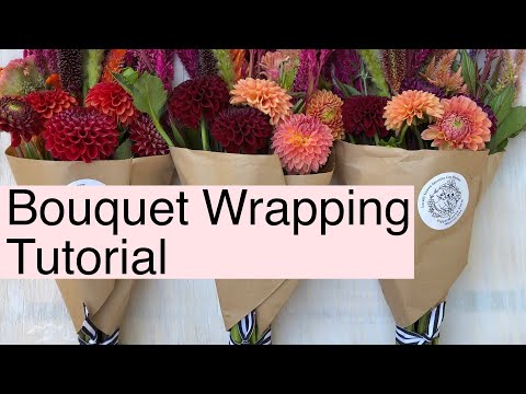 Видео: КАК УПАКОВАТЬ БУКЕТЫ В КРАФТ-БУМАГУ | PepperHarrow Farm