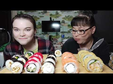 Видео: Мукбанг | Суши, роллы | MUKBANG | Sushi, rolls
