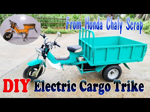 Видео: Соберите электрический грузовой трайк из Honda Chaly на запчасти
