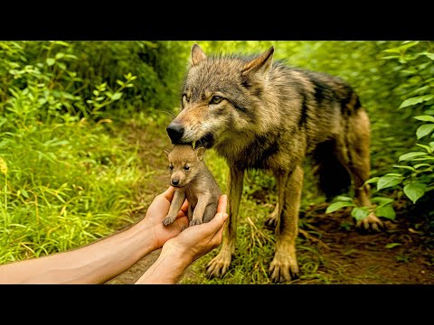 Видео: Когда мать-волчица 🐺 доверилась мне, то, что произошло дальше, было удивительно. 🐺🥰😘❤❤❤