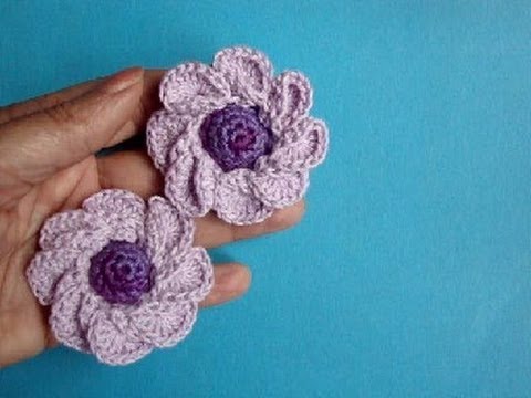Видео: Вязаные цветы Урок 38 Crochet flower pattern for free