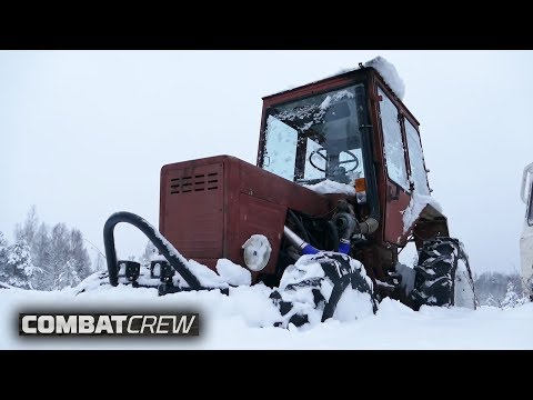 Видео: Турбо-трактор против внедорожников в глубоком снегу! (Часть 9)