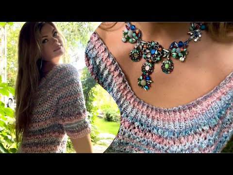 Видео: Вяжем ТУНИКУ «Le chic»!!! Шик, блеск и красота! 🦋🌊🌺 Knitting beautiful tunic