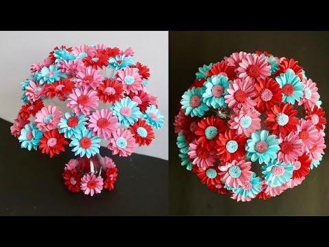Видео: Пластиковая бутылка Цветочная ваза Craft - Бумажные цветы - Идеи домашнего декора