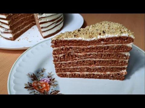 Видео: Шоколадный Торт со Сметанным Кремом. Без Духовки и Без Раскатки!