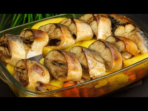 Видео: Боже, как вкусно! Я всегда буду так готовить! Просто нарежьте скумбрию🐟! Скумбрия в духовке!