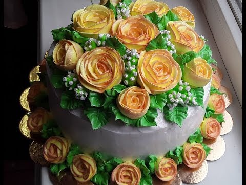 Видео: Торт с жёлтыми розами (Cake with yellow roses)