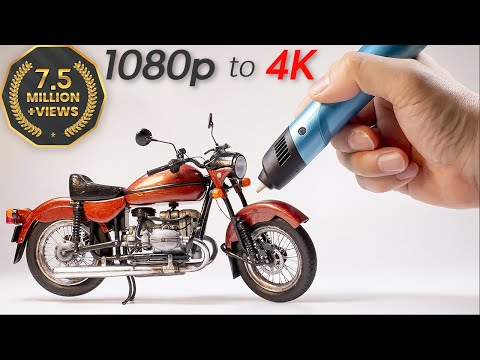 Видео: [4K UPSCALED] [3D ручка] Как сделать мотоцикл с помощью 3D ручки.(УРАЛ, BMW)