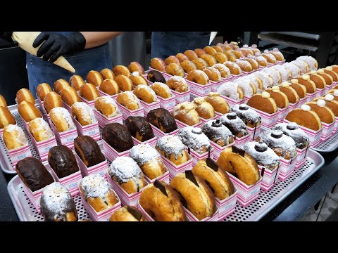 Видео: Крем переполнен! Приготовление различных домашних пончиков с молочным кремом - Корейская уличная еда