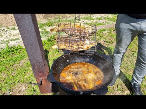 Видео: ДИКИЙ ГУСЬ в казане на костре