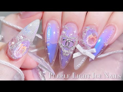 Видео: sub) фиолетовые ледяные ногти!🦋💜/🇰🇷Корейский маникюр / Как сделать красивые ледяные ногти / Нейл-арт