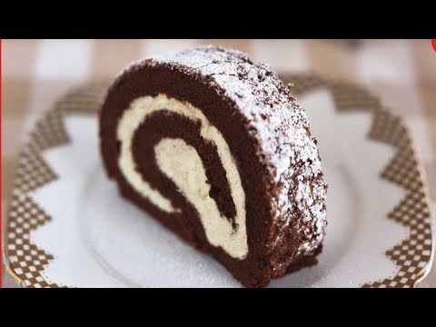 Видео: Шоколадный рулет без муки и разрыхлителя /Schokoladenrolle ohne Mehl und Backpulver Kalorienarm